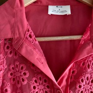 Urban Outfitters “Pins and Needles” Eyelet Sleeveless Button Up Top